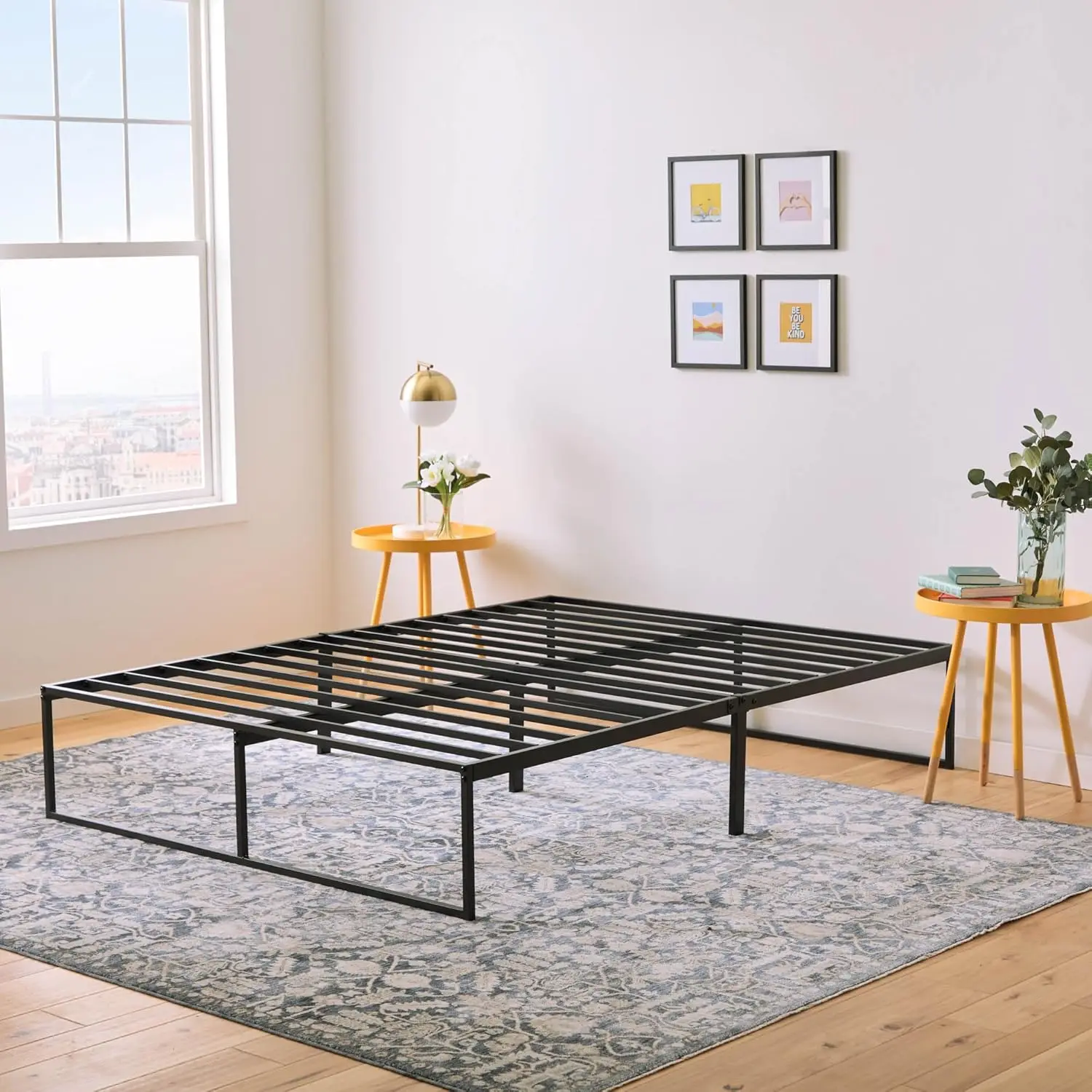 

Metal Platform Bed Frame - Under Storage Space - No Box Spring Needed - 14" High