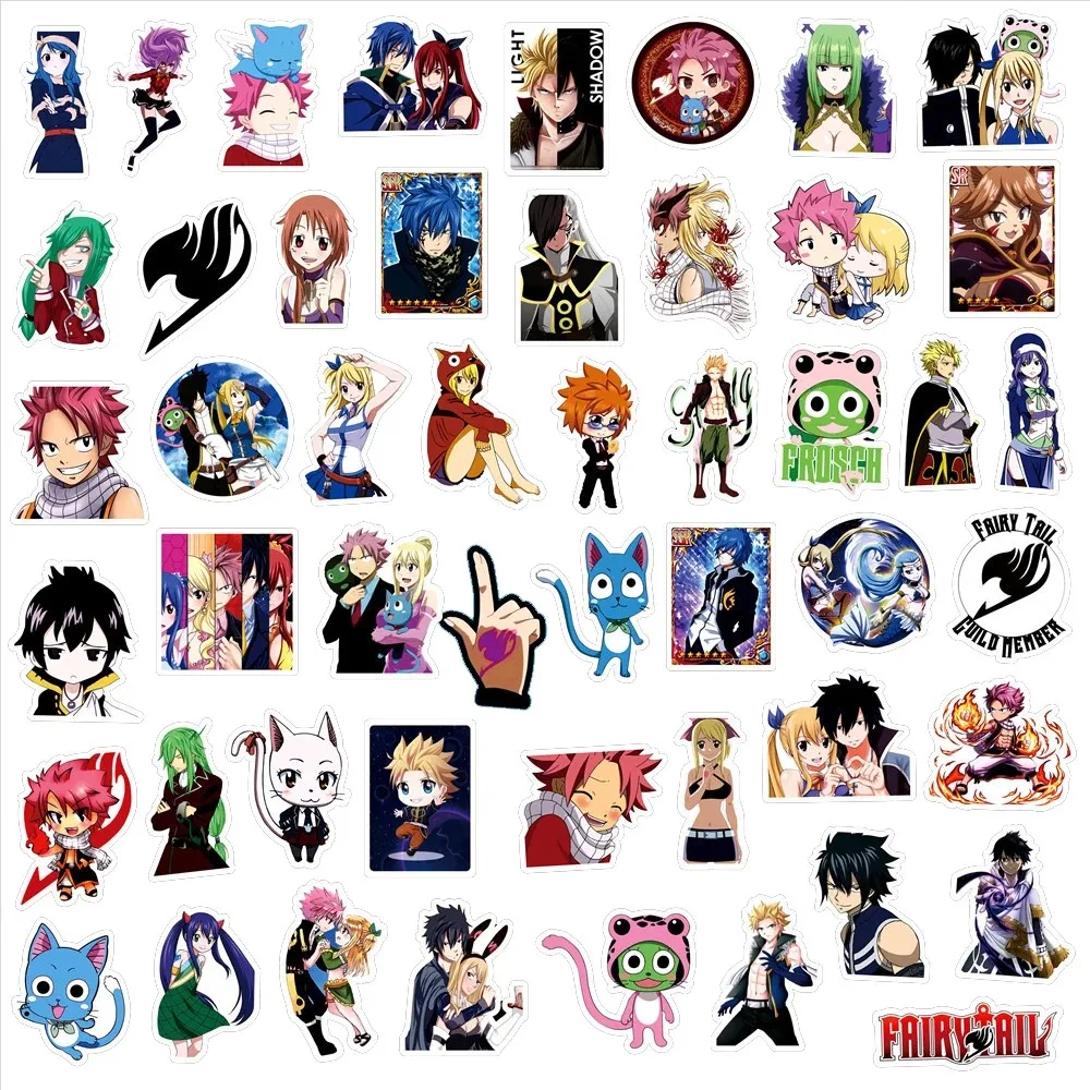 10/30/50pcs Fairy Tail Anime Stickers Lucy Natsu Cartoon Sticker Skateboard Motorcycle Phone Notebook Gray Juvia Graffiti Decals