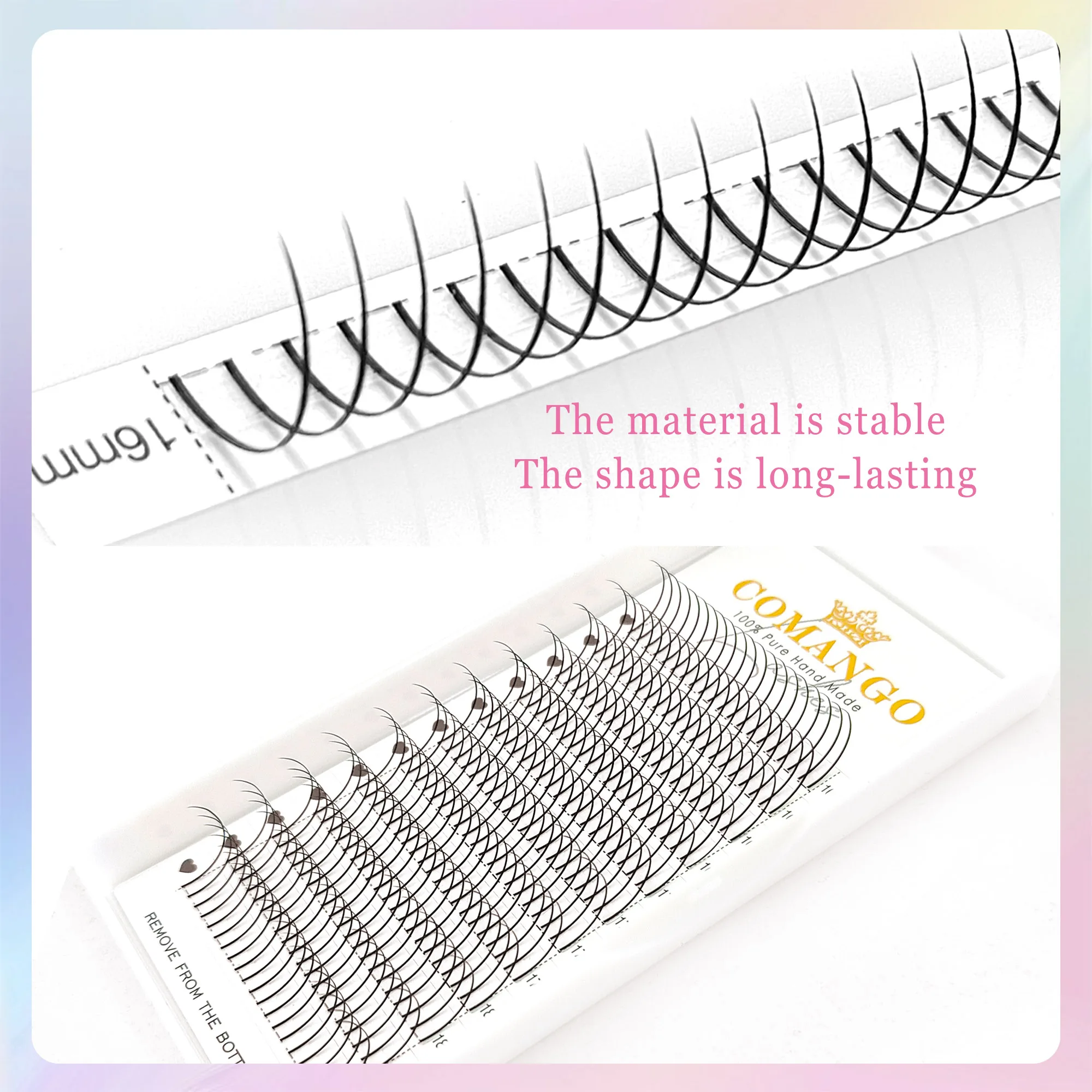 CoMango Spikes Lash Extension Individual 8-15/16-18Mix  A Shape Tapered Flat Base Fluffy Eyelash Extension Classic Lashes
