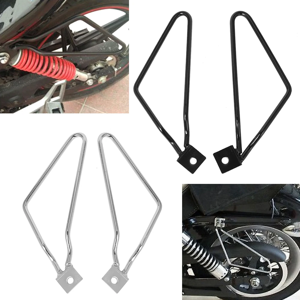 

Motorcycle Saddle Bag Support Bars Mount Bracket Metal Side Bag Brackets For Sportster 883 Iron XL883N Dyna Fat Bob Mount Holder