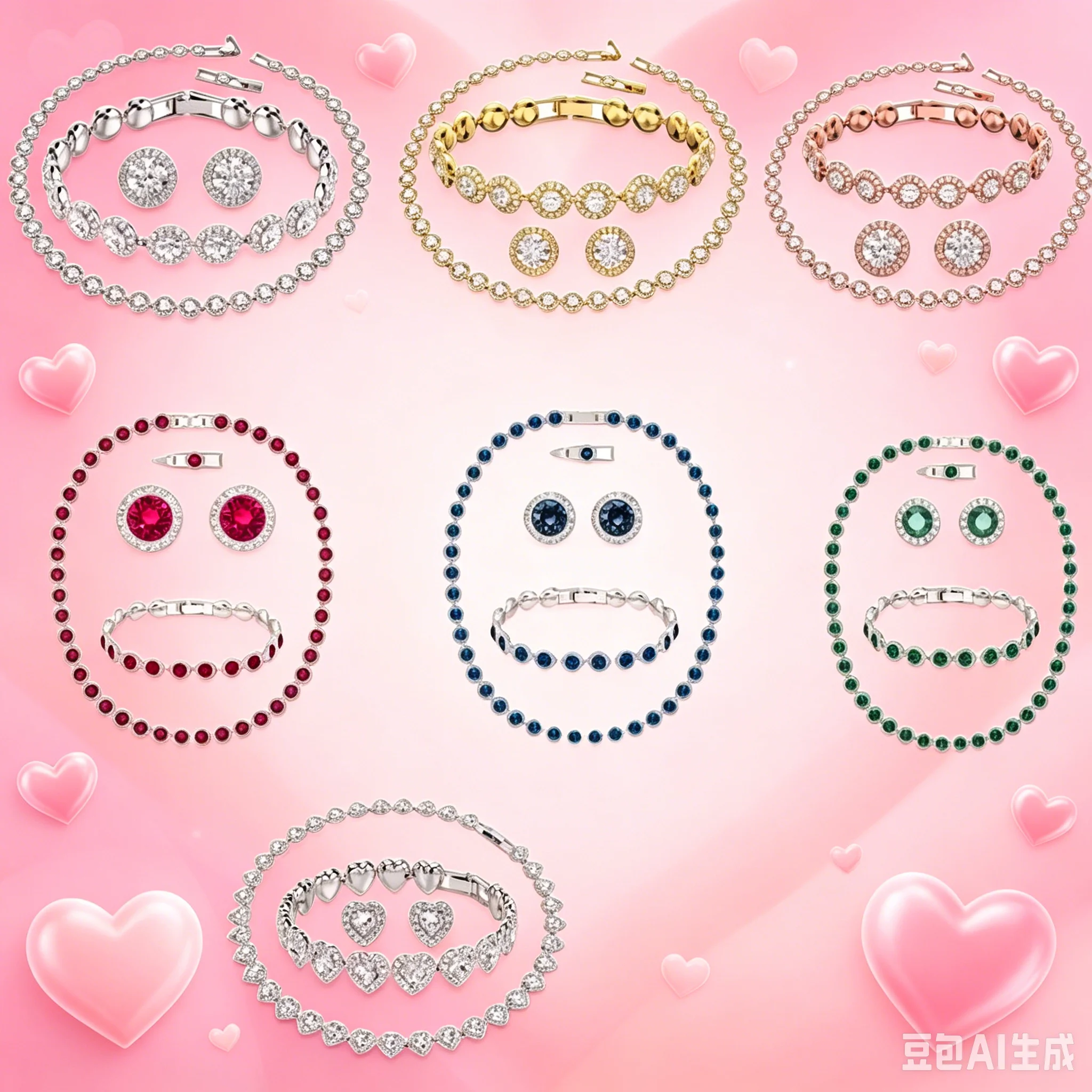 

2025-Quality Original Women's Jewelry Set,Angelic Series Round Full Diamond Jewelry,Showing Noble Elegance,Suitable for Party We