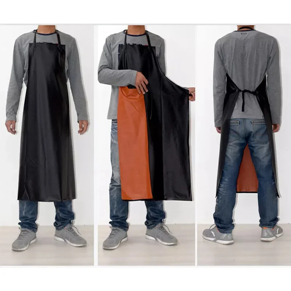 

Waterproof PVC Apron for Kitchen Work Heavy Duty Oil Stain Proof Industrial Apron for Cooking Cleaning and Gardening