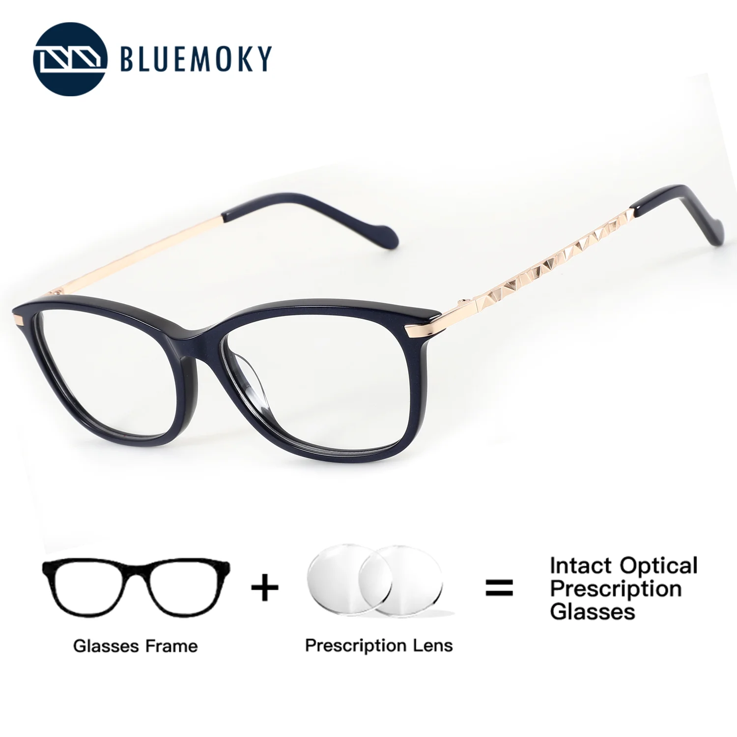 

BLUEMOKY (M Size) Butterfly Acetate Prescription Glasses Minus Dafocal Eyewear Women Square Clearsight Eyeglasses Photochromic