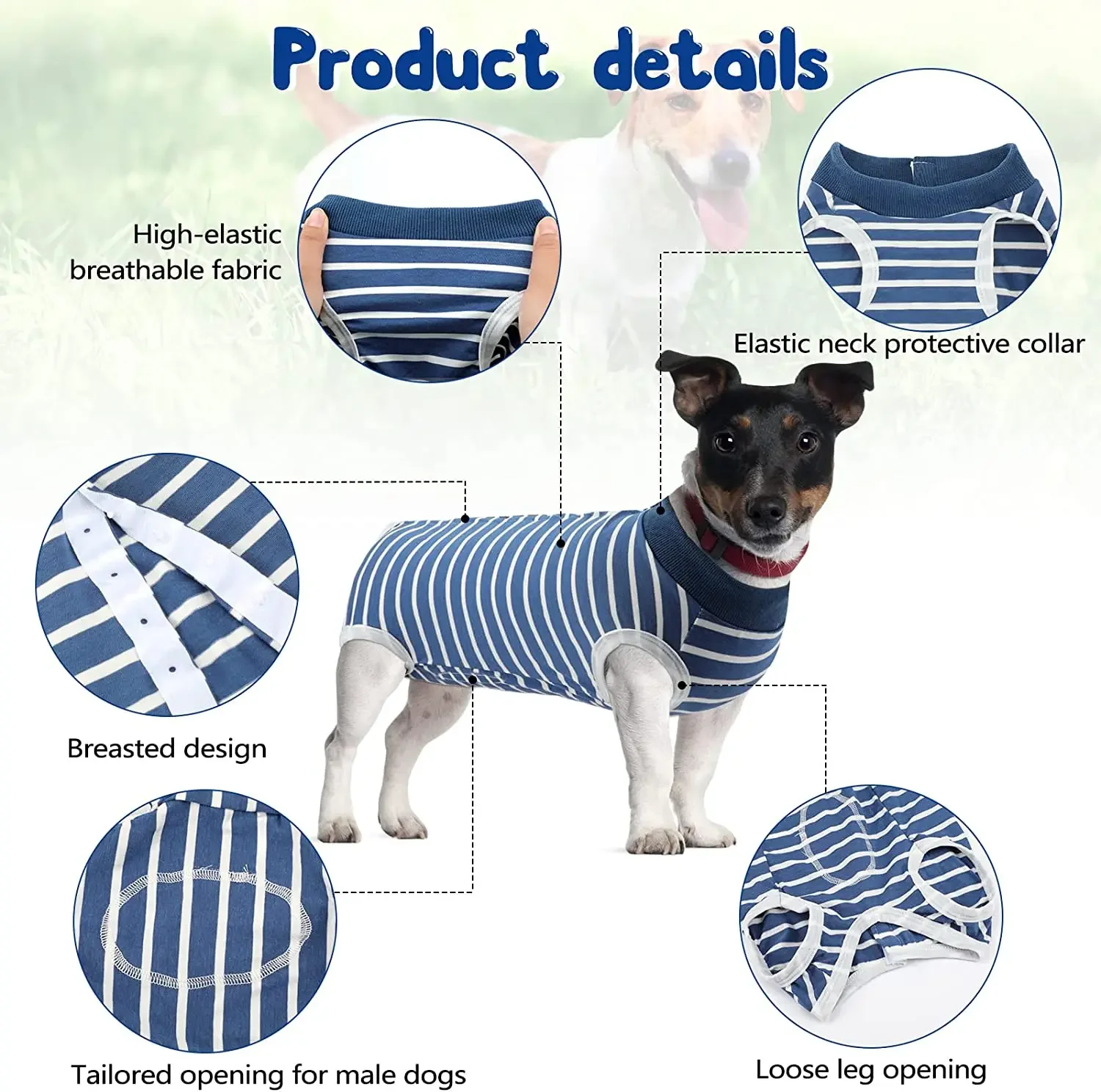 Dog Recovery Suit Abdominal Wound Surgical Clothes Dogs Anti-licking Pet Onesies Vest Post Surgery Dog Sterilization Suit