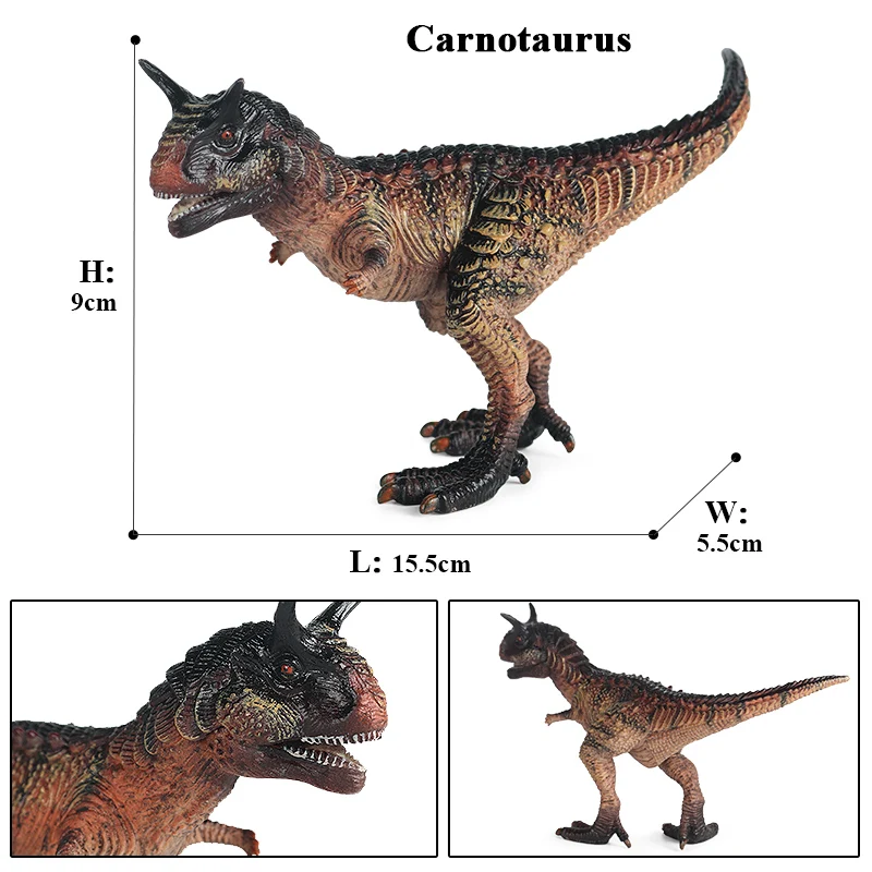 Oenux Jurassic Carnivorous Carnotaurus Figures Dinosaur Brinquedo Tyrannosaurus Model Collection PVC High Quality Toy Kids Gift