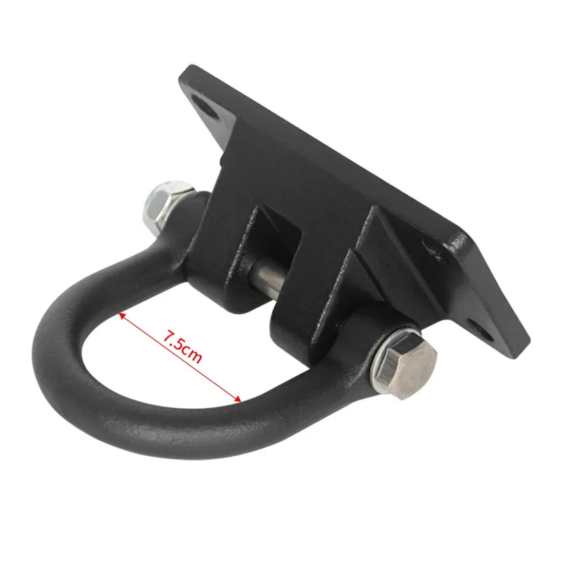 Heavy Duty Steel Black Mounted Rear Tow Hook Shackle Fits for SUV JL/JK Rescue Trailer Hitch Parts & Car Accessories