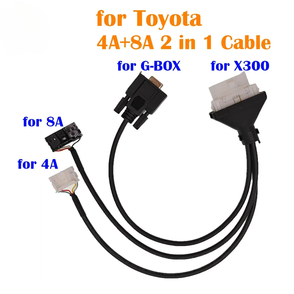 For Toyota 2in1 4A and 8A 4A+8A Auto Smart Card Without Pass Word Wire Harness OBD Cable for OBDSTAR X300 Autel 808 GBOX DP PAD2