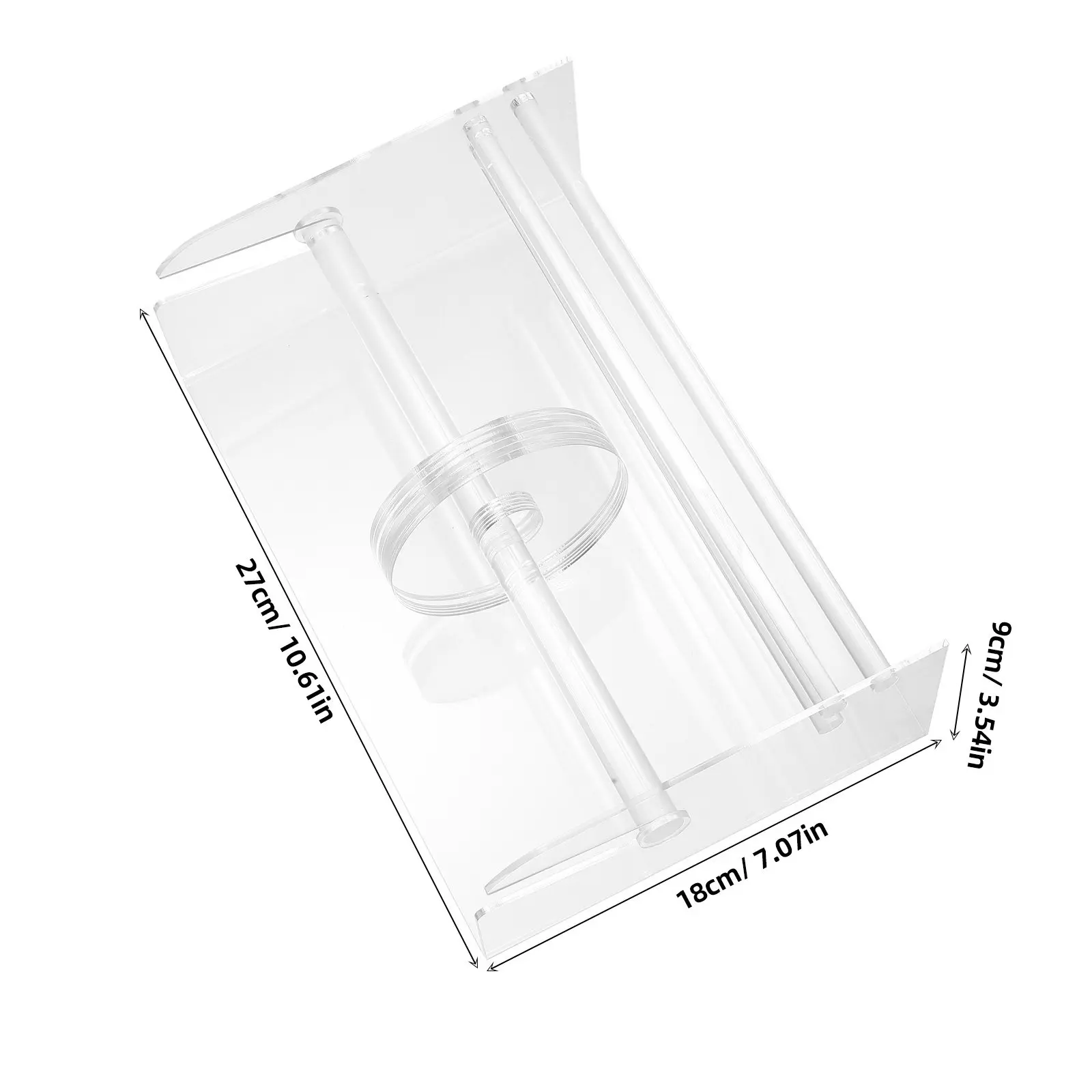 Adjustable Acrylic Sticker Dispenser Stand for Label Rolls Clear Desktop Organizer Sticker Roll Holder Office Home Workspace