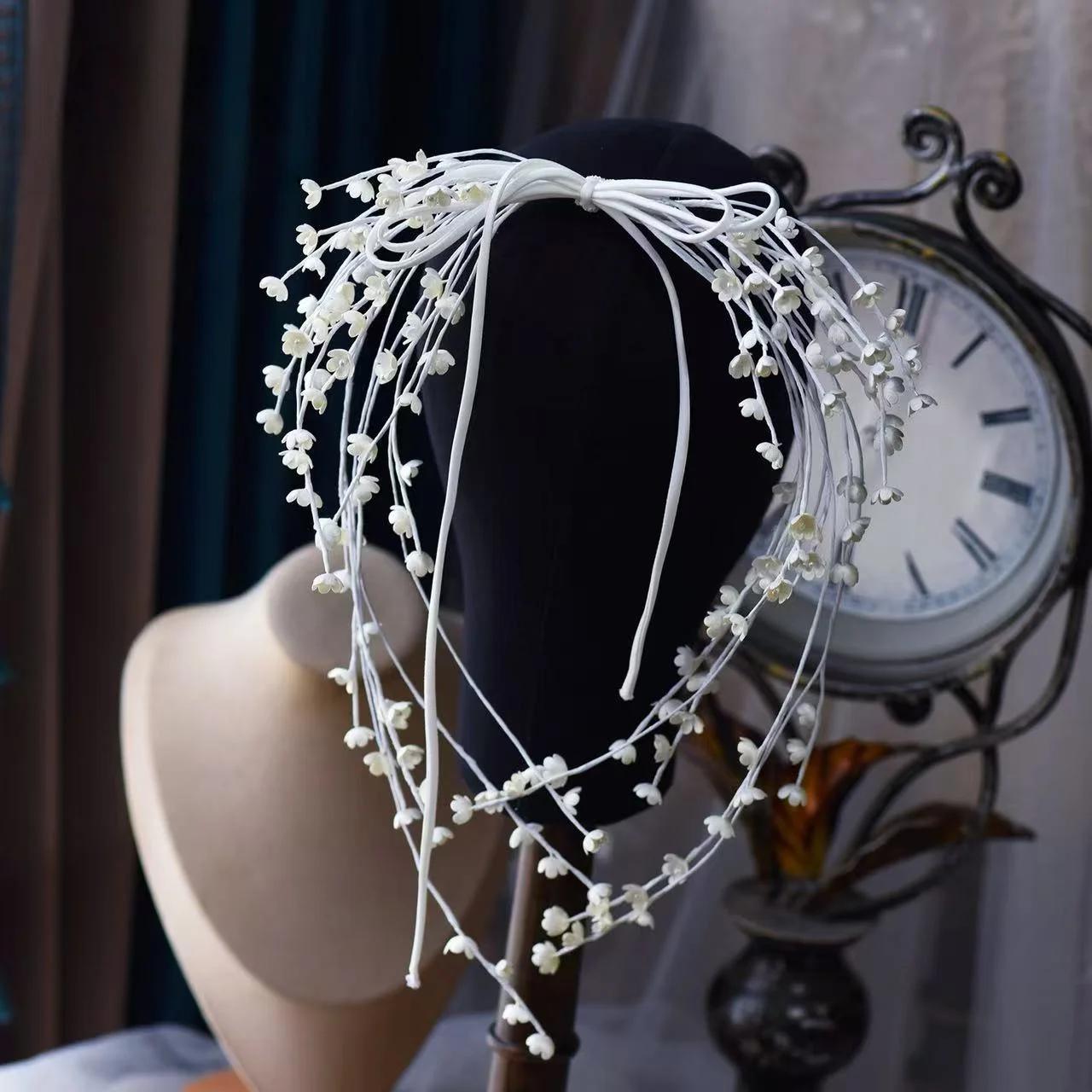 

Корейские свадебные повязки на голову с цветочными кристаллами, повязки для волос для вечерних невест, аксессуары для волос, украшения для выпускного вечера, милые