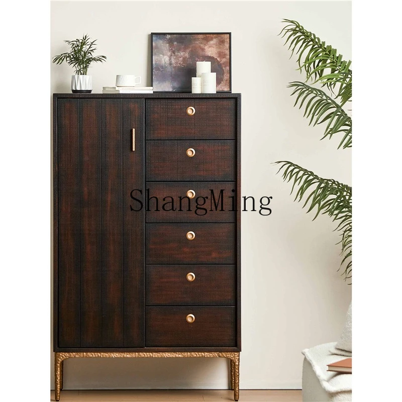 

ZYY household simple all-solid wood dining side cabinet, living room sofa side storage cabinet