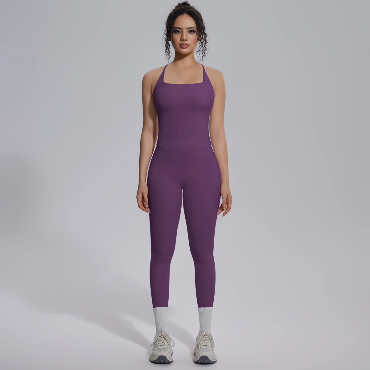 Quick Drying Legging Outdoor Running Yoga Set for Womans High Waisted Push Up Female Pants Gym Sexy Beautiful Back Vest Yoga Set