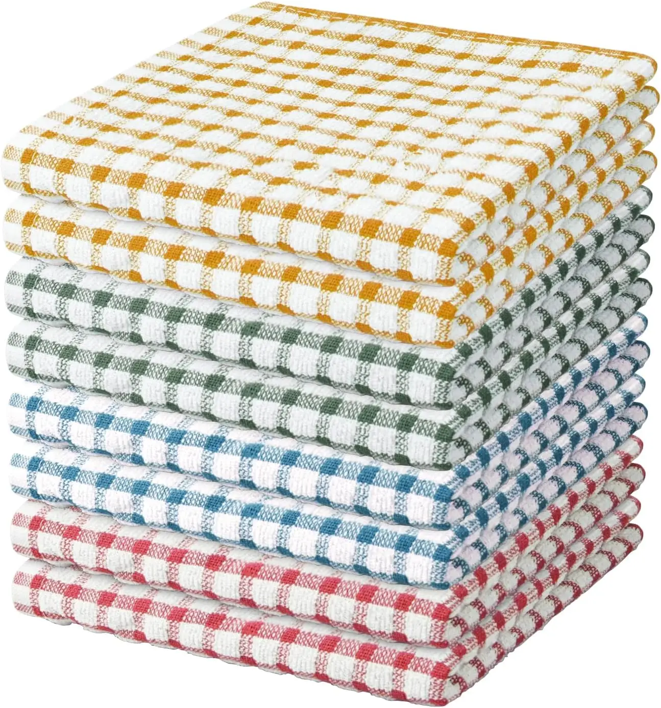 

8 Pcs Kitchen Dish Rags, 100% Cotton Soft Absorbent Quick Drying Dish Cloths for Washing Dishes, Cleaning Rags - 11x11 In
