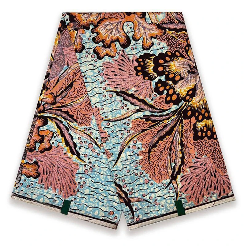 أحدث نسيج الشمع الذهبي الكبير الأفريقي 100% قطن حقيقي أنقرة شمع ناعم Pagne جودة عالية قماش الباتيك الهولندي المطبوع Tissus