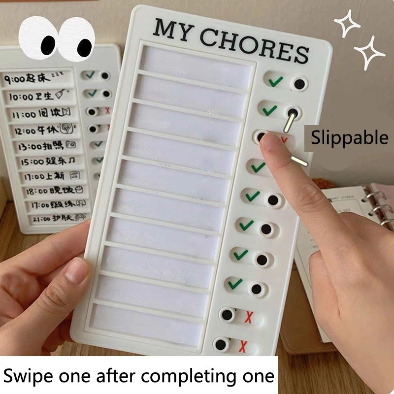 Self-discipline Check-List Sticky Notes Growth Plan Task Sheet Replaceable Plastic Material Message Board