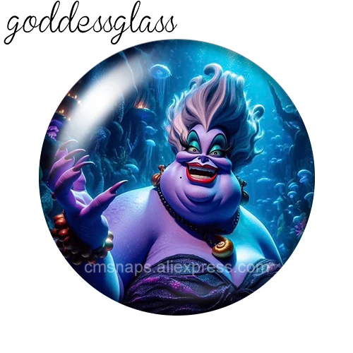 Disney Evil characters Evil Queen Vanessa 12mm/18mm/20mm/25mm Round photo glass cabochon flat back Making findings for bracelets