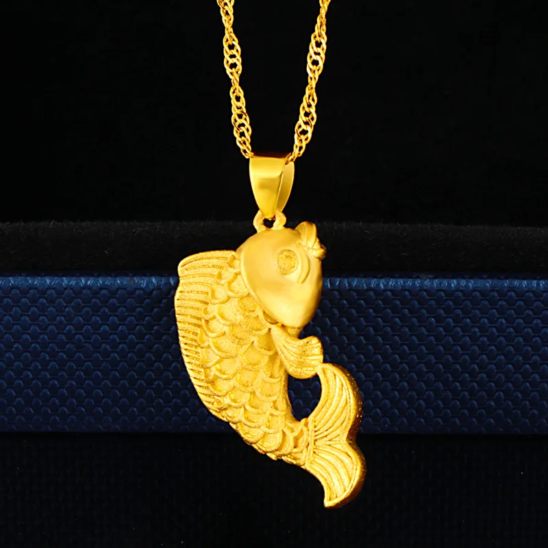 

Pure gold,vacuum gold jewelry, gold jewelry, shop, same style goldfish pendant, necklace