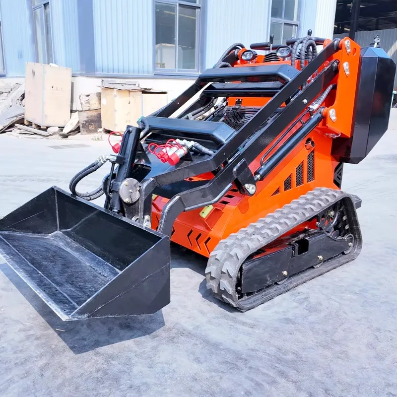 Customized All-Terrain Rubber Track Mini Skid Steer Loader With 140mm Ground Clearance For Rough Ground