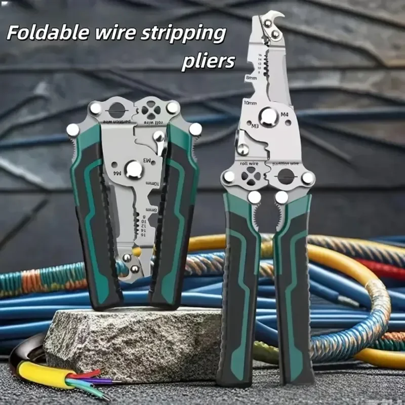 18 In 1 Foldable  Multifunction Wire Stripper Piler Wire Cutter Crimping Tool Wire Crimper Cable Stripper Wiring Tools Hand Tool