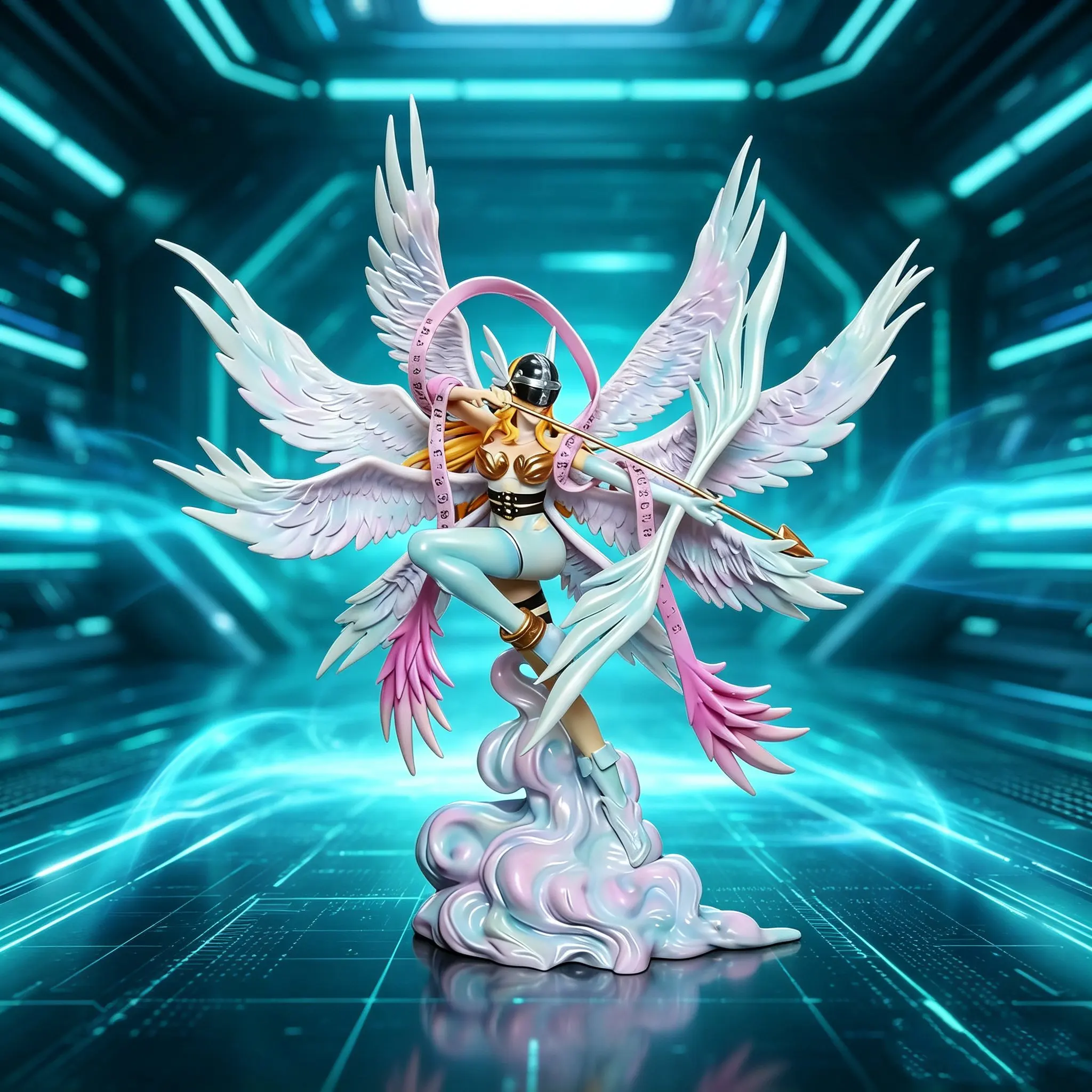 28cm Digimon Adventure Anime-Figur Angewomon Yagami Hikari Kindheitsgöttin Exquisite Desktop-Dekorationen Mädchengeschenke
