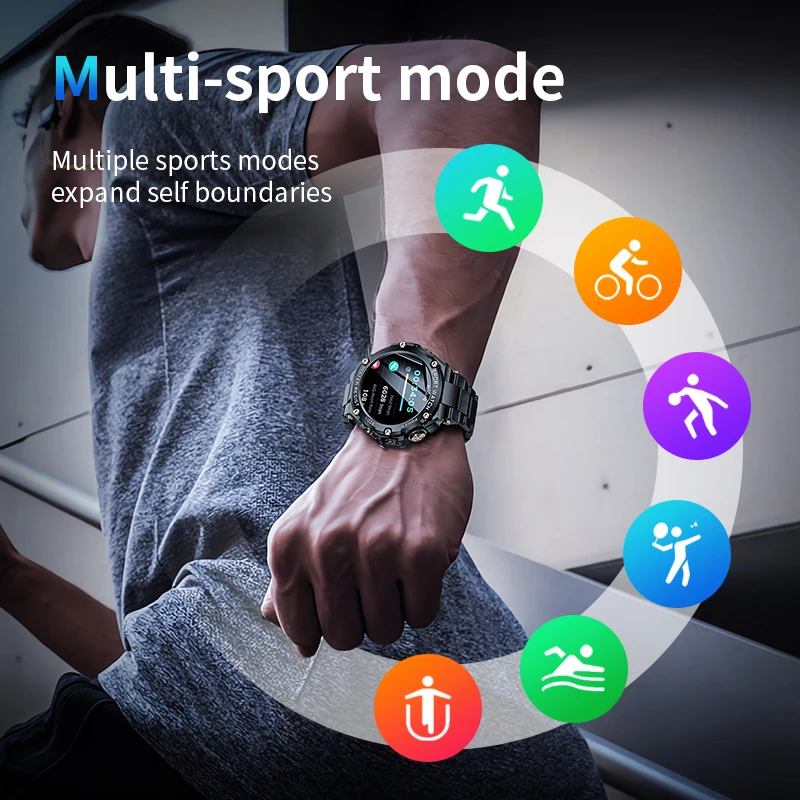 LIGE 800mA 2023 Smart Watch Men Bluetooth Call Outdoor Sports Bracelet IP68 Waterproof Smart Clock Men Smartwatch For Xiaomi