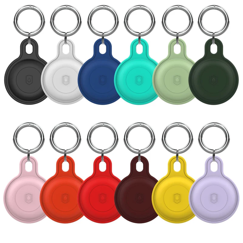 4PCS Silicon Keychain for Apple Airtags Case Protective Cover 360° Waterproof  Airtag Tracker Accessories AirTag Case Key Ring