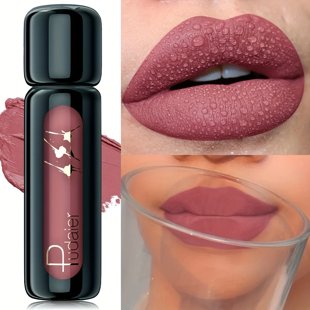 Brillo de labios de terciopelo mate, barro labial líquido altamente saturado, antiadherente de larga duración, Compatible con todos los tonos de piel, regalo del día de la madre, 1 ud.
