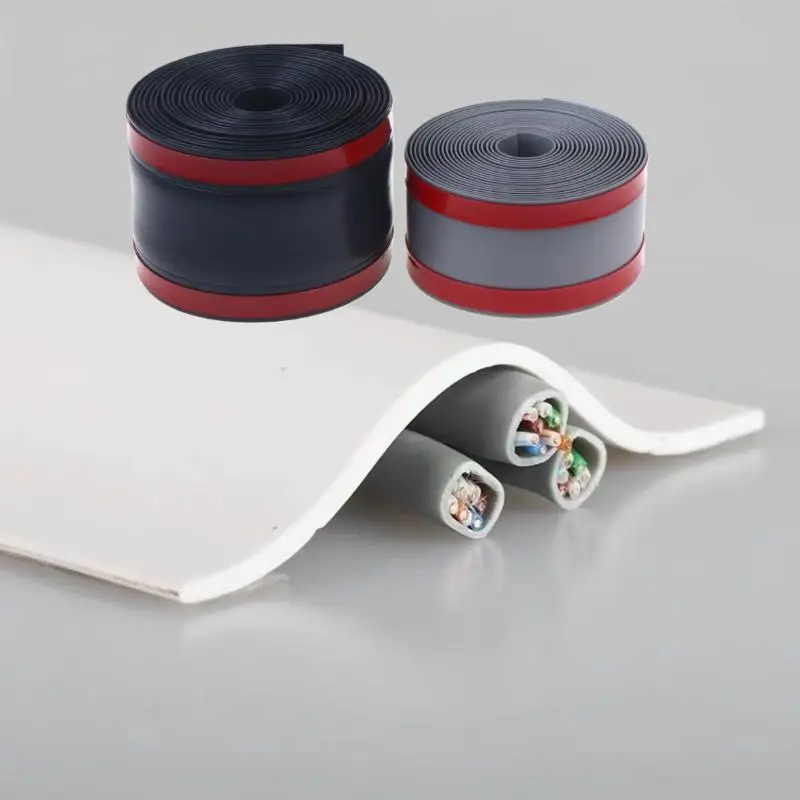 1 قطعة 1/3 متر بولي كلوريد الفينيل ذاتية اللصق سلك حماية قطاع غطاء كابل حامي ارتداء مقاومة الجدار والأرضية منظم للأسلاك #1