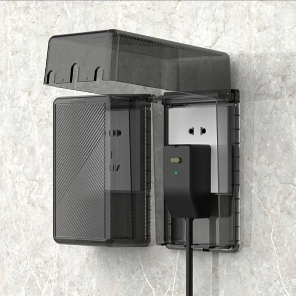 ฝาครอบป้องกันสวิตช์ชนิด 86 ฝาครอบปลั๊กไฟฟ้าโปร่งใสกันน้ำ กล่องเก็บน้ำแบบมีกาวในตัว