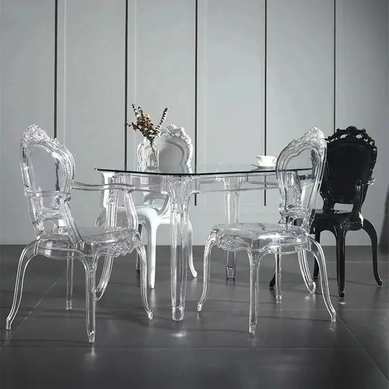 

Удобные свадебные садовые обеденные стулья, скандинавские роскошные прозрачные стулья для отдыха, минималистичные одиночные стулья Silla, гибкая мебель для дома