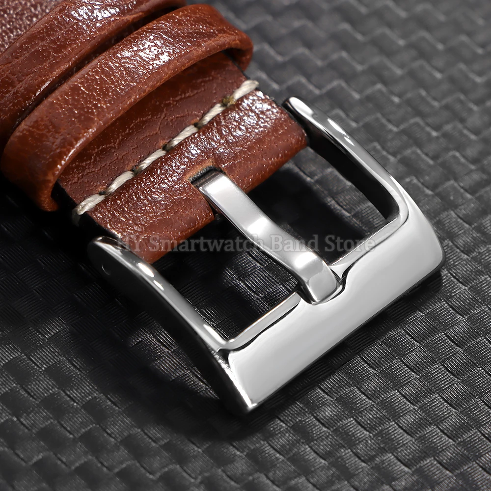 Винтажный масляный восковой ремешок для часов 20 мм 22 мм для Huawei Watch GT4/3/2, ремешок для Samsung для Seiko, универсальный браслет из воловьей кожи