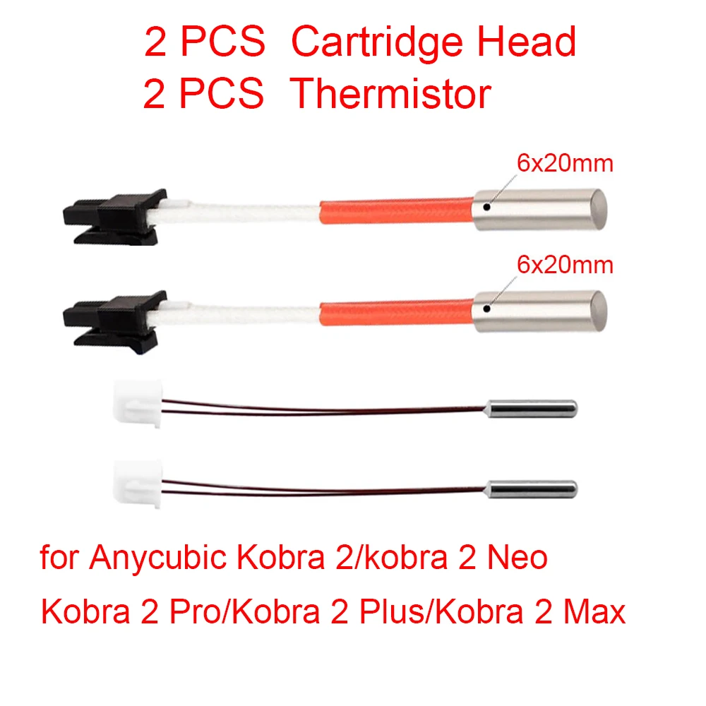 HzdaDeve1 Nozzle,Silicone Sleeve, Heater Cartridge And Thermistor for Anycubic Kobra2/Kobra2Neo/Pro/Plus/Max 3D Printer Extruder