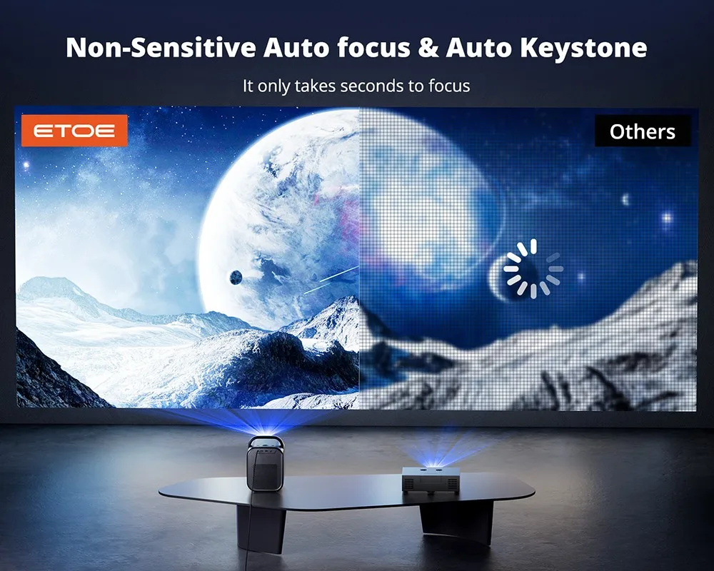 ETOE Seal Pro 4K Projector Native 1080P 1000 ANSI Google TV