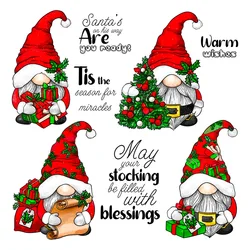 Mangocraft Cute Christmas Series Gnome Clear Stamp DIY Scrapbooking Supplies Silicone Stamp For Card Making Albums Decor