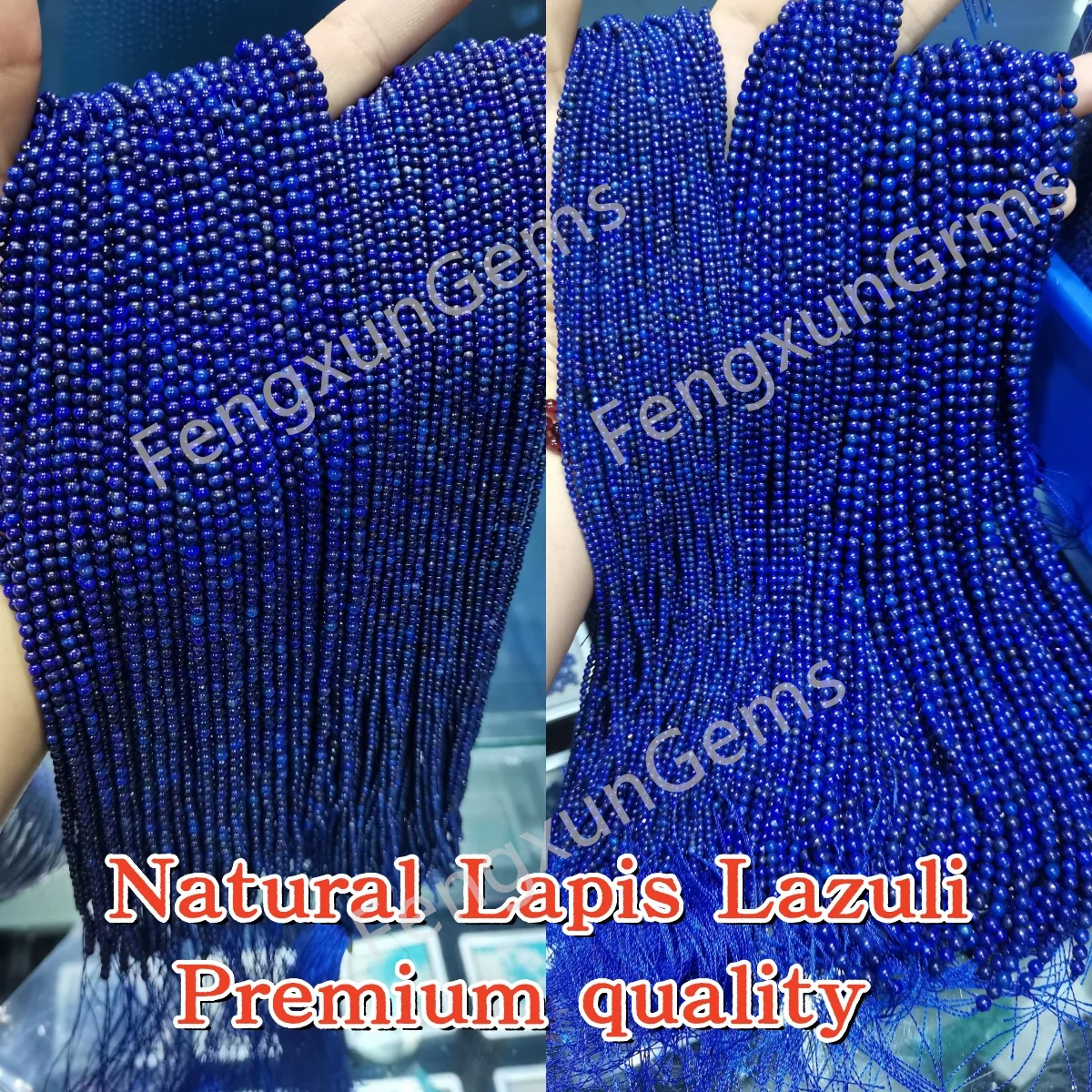 2/3/4mm Natural Stone Blue Lapis Lazuli Bead Faceted Loose Round Mine Beads for Jewelry Making DIY Bracelet