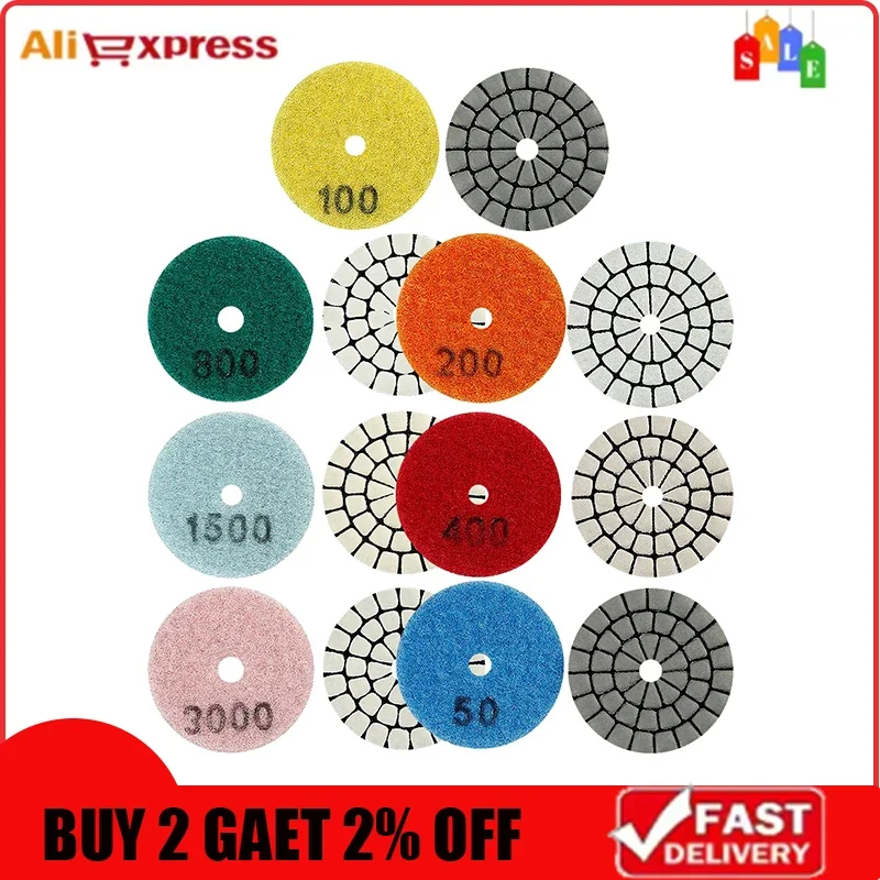2 Inch 55mm Diamond Dry Polishing Pad Granite Marble Sanding Disc Ceramic Stone Polisher Disc Abrasives Tool Grinding Wheels