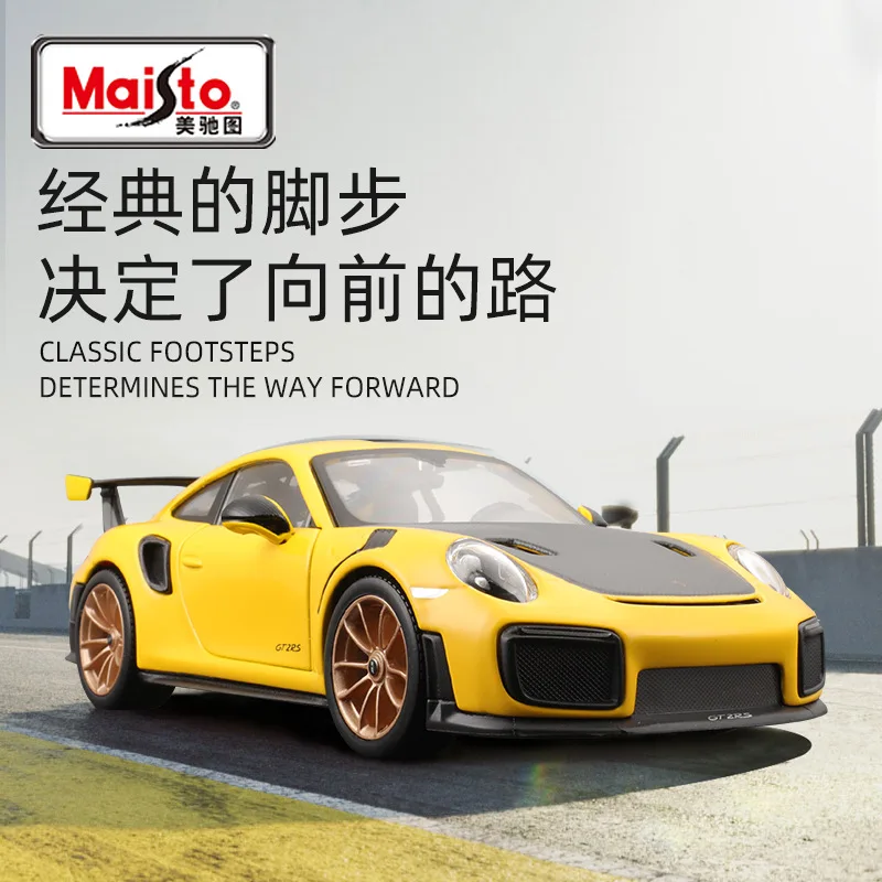 Hot Original Maisto 1:24 Porsche 911 Gt2 Rs Alloy Miniature Diecast Model Porsche 911 Sports Car Model Custom Toys Car Kids Gift