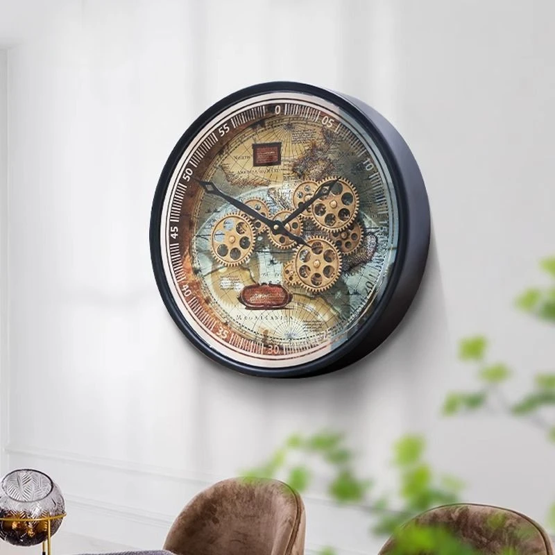 Luxury Vintage Wall Clocks Round Unique Nordic Quartz Clock Stylish Art Clocks Digital Wall Aesthetic Watch Home Decoration