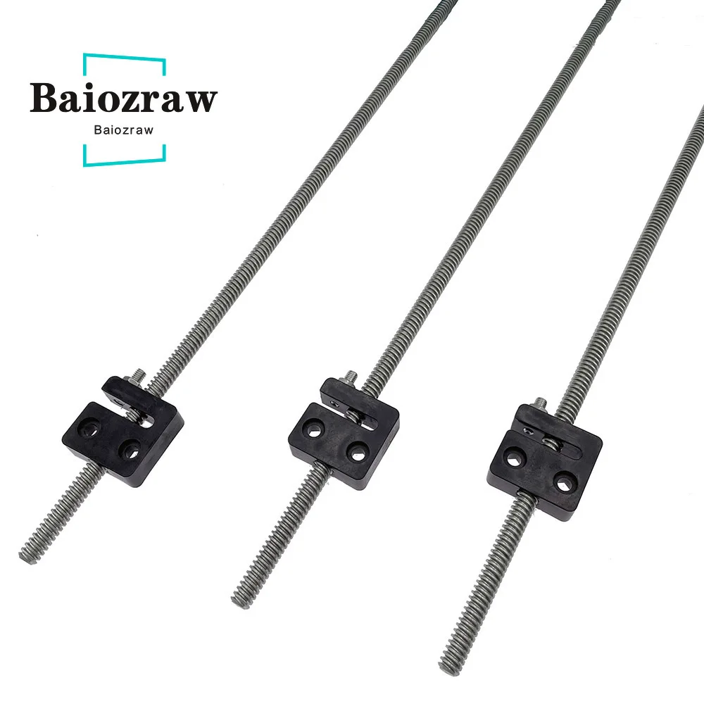 

Baiozraw 3PCS TR8*4 Custom Metric Acme Lead Screw 380mm 480mm 580mm with Anti-Backlash Nut Block for Rat Rig V-Core 3