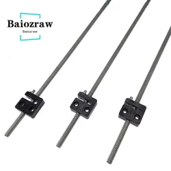 Baiozraw 3PCS TR8*4 Custom Metric Acme Lead Screw 380mm 480mm 580mm with Anti-Backlash Nut Block for Rat Rig V-Core 3