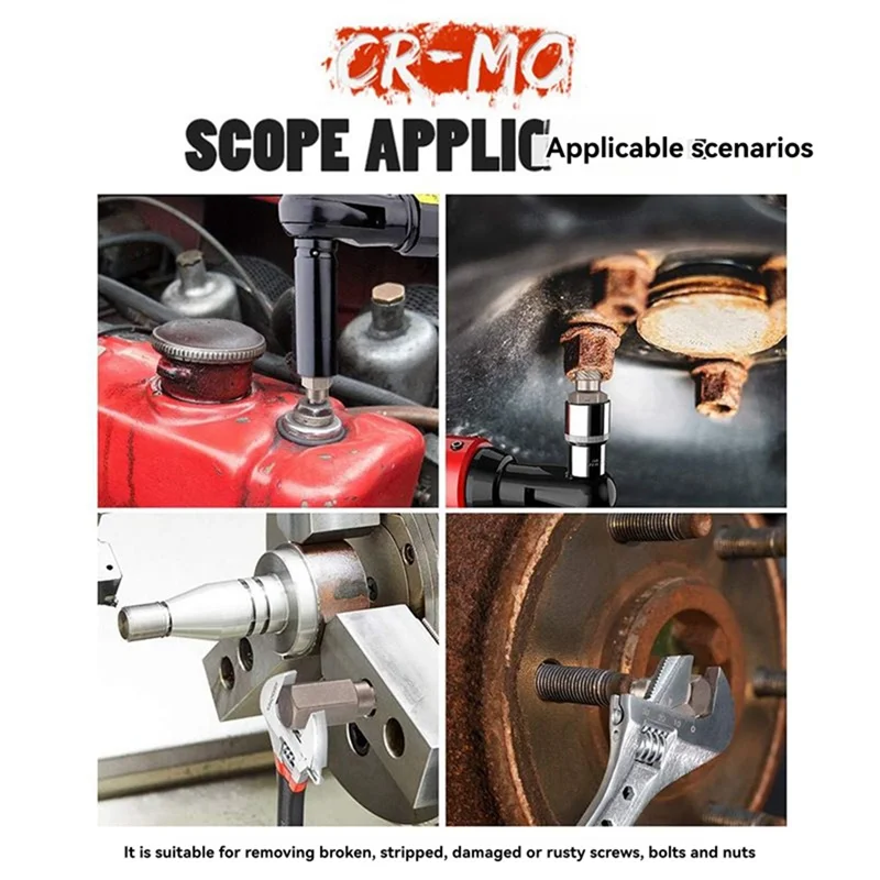 A02F-Links Spiraal 10PCS Multi-Spline Schroef Extractor Set Voor Zeskantkop Gebroken Schroef En Bout Removal gereedschap