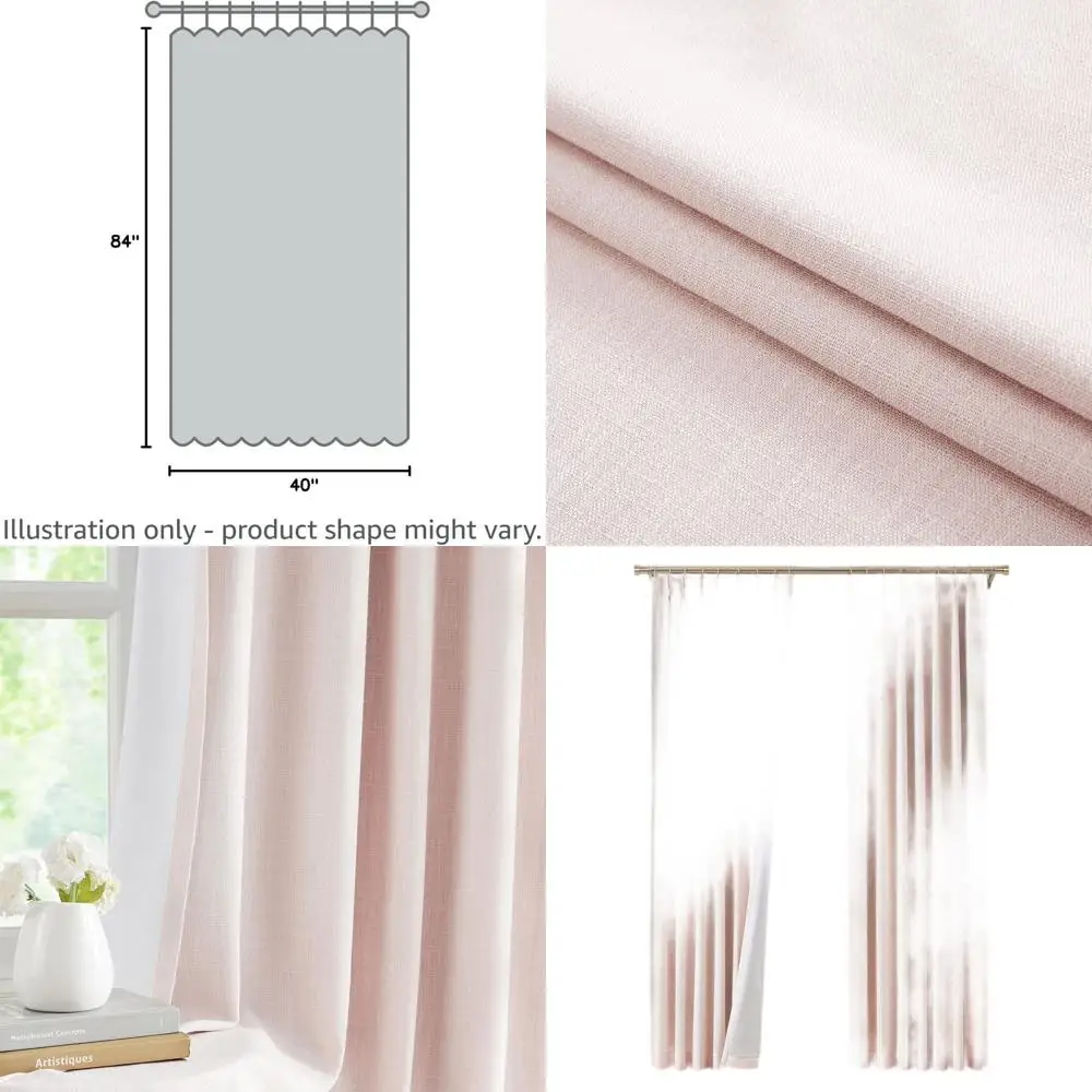 

Панели для штор с плиссировкой Bailey Pinch, черные, светонепроницаемые, длина 84 дюйма, текстурированные, в деревенском стиле, современные шторы для спален, комплект 40 x 84 дюйма