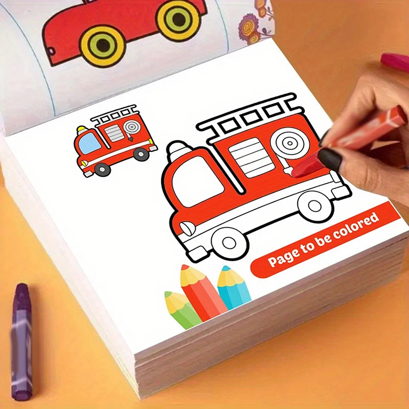 [k]36 Pattern Traffic Theme, Coloring Book, Drawing Book, Children's Suitable Marker Coloring Drawing Book