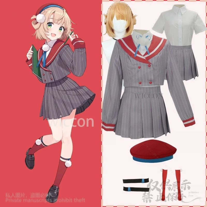 

Аниме Hololive Vtuber Youtuber Shigure Ui Косплей Костюм Униформа Kawaii JK Школьная форма Платье Лолита Шляпа Парики Cos Индивидуальные