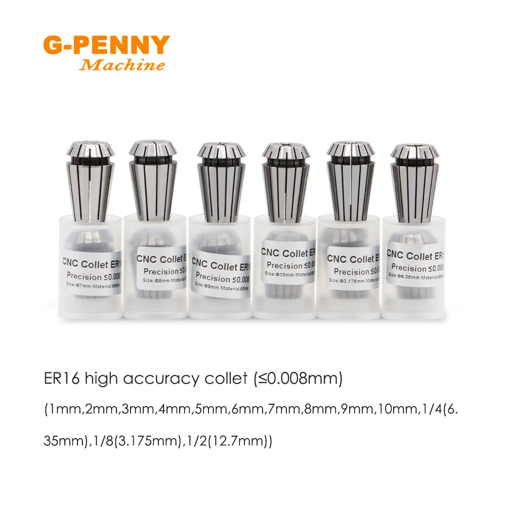 G-Penny ER11/16 Spring Collet Chuck High Accuracy 0.008mm 1,2,3,4,5,6,7,8,9,10,1/4,1/8 CNC Milling Lathe Tool spindle motor