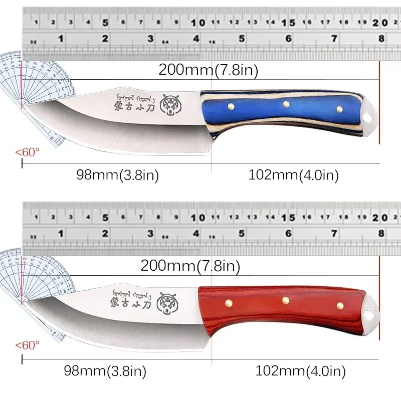 Fogred Boning Meat Cleaver Fruit Vegetable Cutting Knife Wooden Handle Fish Fillet BBQ Peeling Slicing Chef Knife