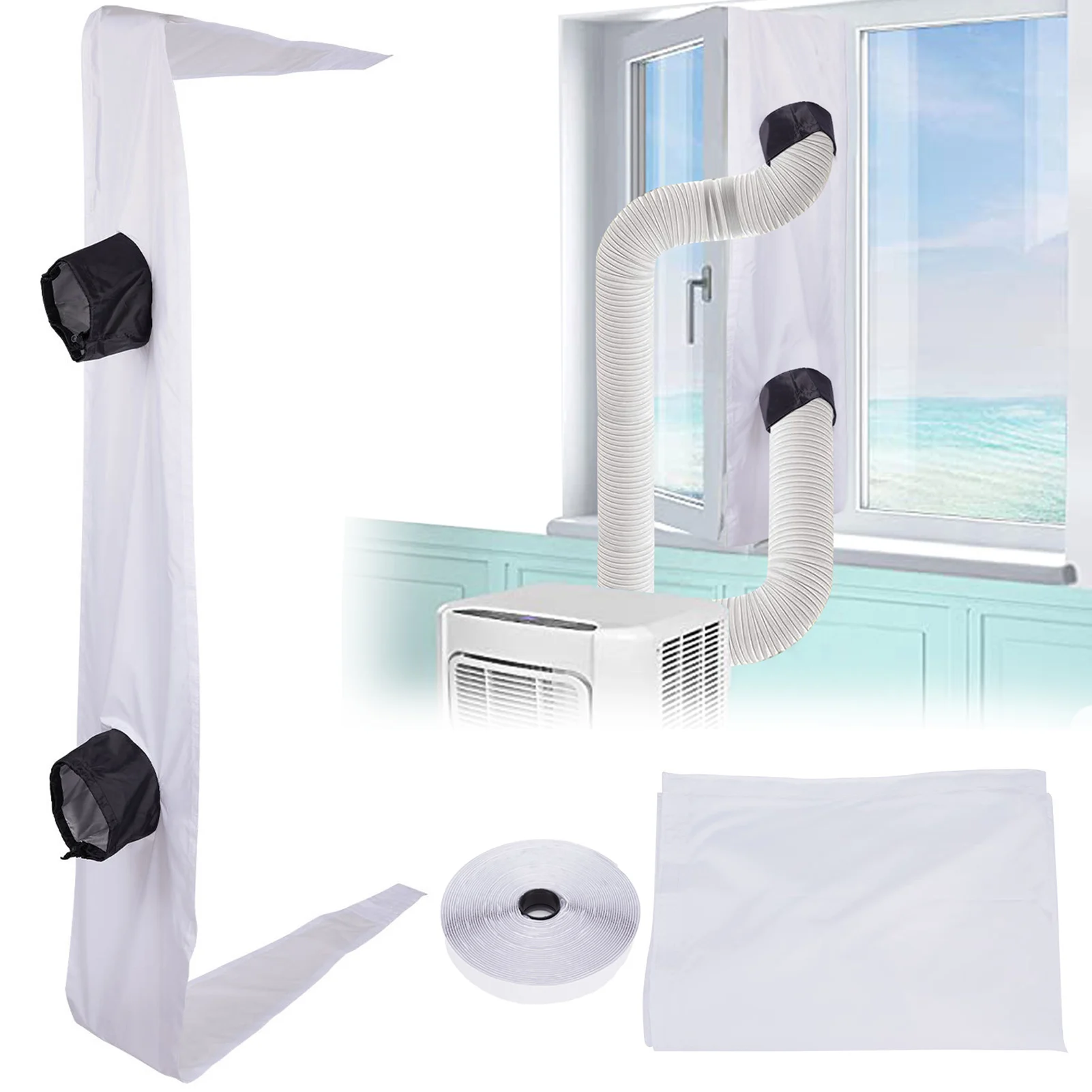 Portable AC Window Seal Universal Window Seal For Portable Air Conditioner Window Vent Kit With Shrink Rope Window Seal Cloth