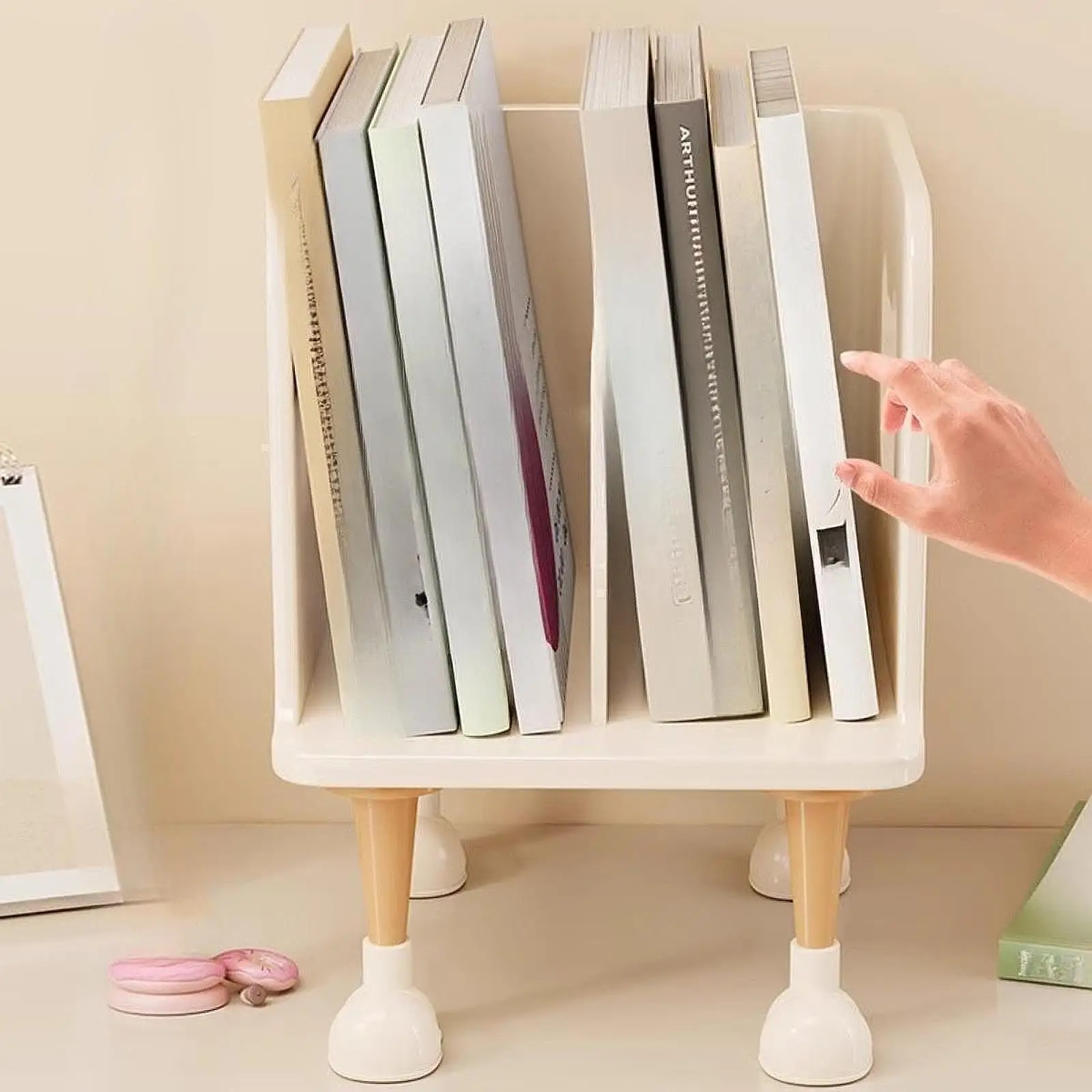 Desktop Bookshelf Organizer Creative Book Storage Rack Display Shelf Magazine Holder for Home Study Room Documents Books Dorm