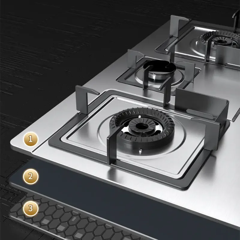 Hotata Three-Eye Gas Stove Embedded Household Desktop Three-Head Stove Liquefied Gas Natural Gas Stove