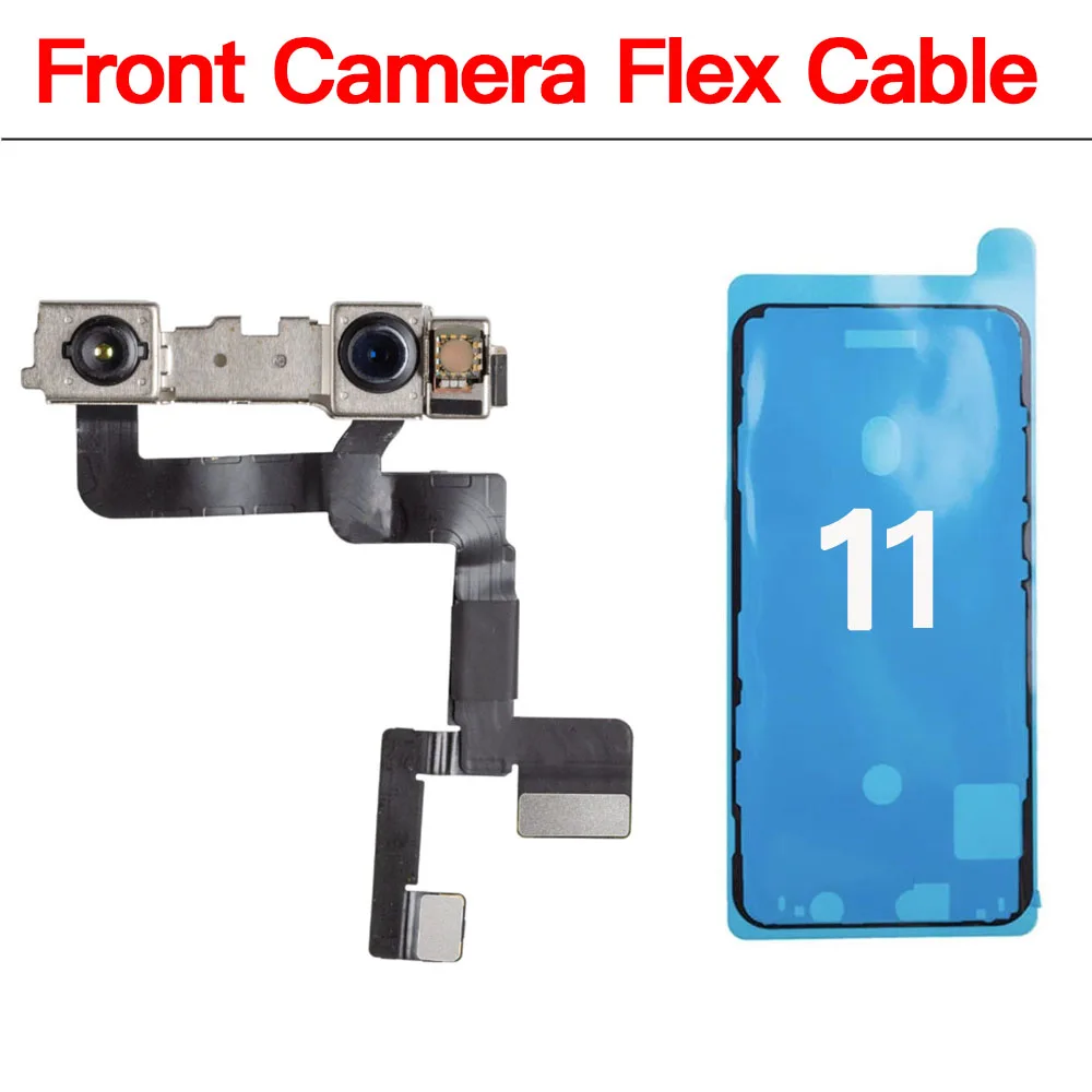 Cámara frontal de repuesto para iPhone, X, XR, XS, 11, 12 Mini Pro Max, Selfie, con Cable TapeFlex impermeable, sin identificación facial