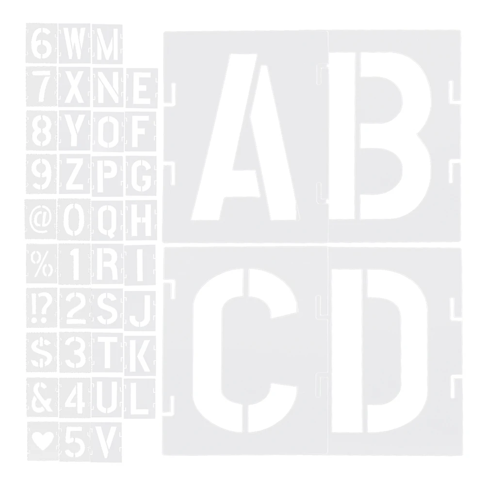 

42Pcs Letter Templates Painting Stencils Durable Reusable for DIY Crafts Wall Wood Fabric Art Drawing Stencils Alphabet Number